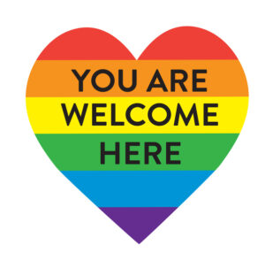 Vector illustration of a LGBTQIA Safe Space Signage with rainbow pride rainbow.